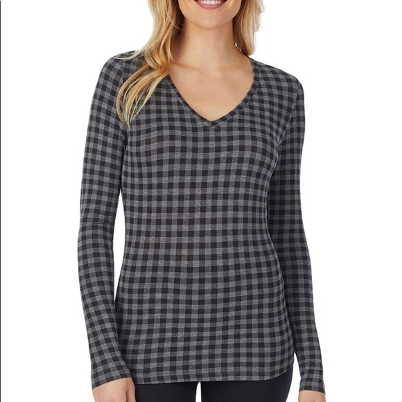 2/$25 🔴 Cuddl Duds Softwear Long-Sleeve V- Neck Top - Picture 1 of 3